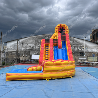Unleash epic fun with the Playground Giant Waterslide with Pool! This impressive inflatable features the Fire and Ice Dual Lane Water Slide, offering thrilling dual lanes and a spacious splash pool. Perfect for summer events and backyard parties, it combines exciting slides with refreshing splashes for unforgettable entertainment for all ages!