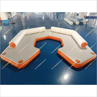 Portable Inflatable Dock Floating Island Pool Float Water Play Mat C-Shaped Inflatable Platform For Lake