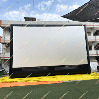 Host amazing outdoor movie nights with this portable inflatable movie screen, ideal for backyard events, parties, and rental use. The blow up design allows fast setup and easy storage, while the smooth projection surface supports clear images with most projectors. Made from durable materials for stable outdoor performance, it’s perfect for movies, sports, and special events.