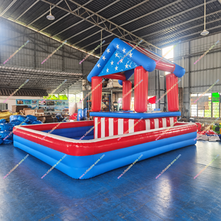 Elevate your next pool party or event with our Premium Inflatable Pool Bar! Adorned with striking stripes & stars, this patriotic blow-up bar is perfect for serving drinks in style. Doubling as a fun "pool table" for games, it’s ideal for rentals or purchase. Get ready for unforgettable summer celebrations and endless poolside entertainment!