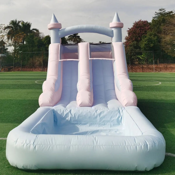 Pastel Color Inflatable Bounce Castle Combo, Bounce House Inflatable Bouncer With Ball Pit