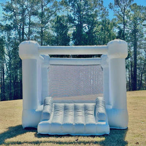 Whit Wedding Jumping Castle Party White Bouncy House With Slide