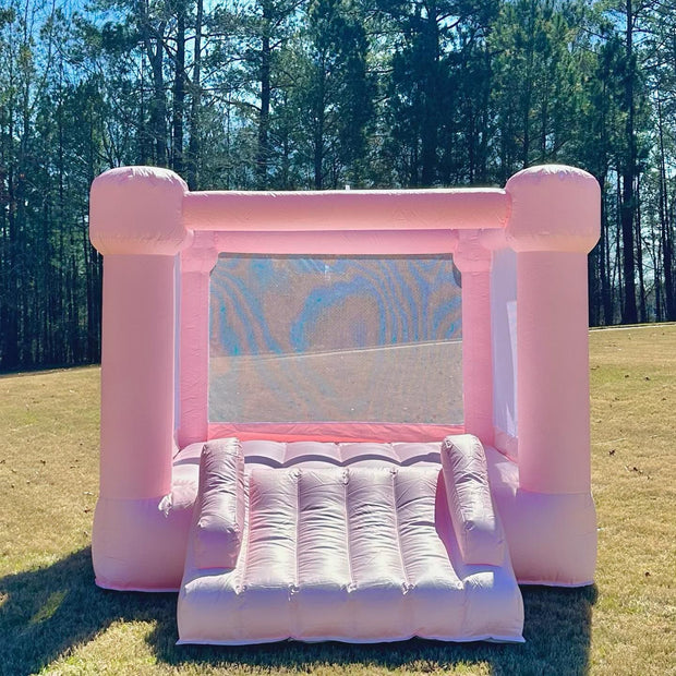Pastel Pink Wedding Jumping Castle Wedding Bouncy House With Slide