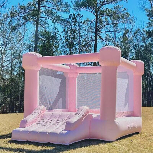 Pastel Pink Wedding Jumping Castle Wedding Bouncy House With Slide