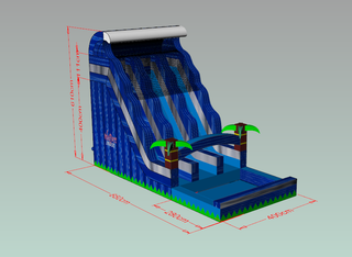 Balance payment for Customized 28ftx13ftx20ft inflatable water slide with logo ,ground cloth and blower by express