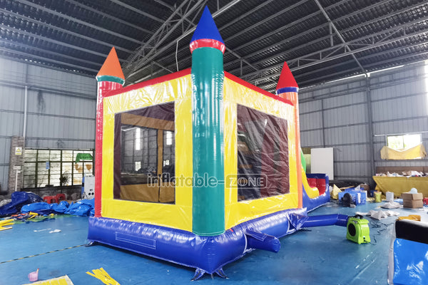 Rainbow Super Bounce House Party Jump N Slide Inflatable Bouncer Slide Combo Bouncy Castle And Soft Play