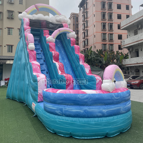 Imperfectly Perfect Rainbow Water Slide Inflatable Bounce Pool Outdoor Waterslide Birthday Party