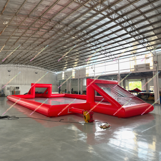 Score big fun with our Red Football Field Inflatable! This airtight, interactive water soccer pitch is perfect for multiplayer games. Great for parties or events, it's easy to set up and packed with laughs. Bring the excitement of water soccer right to your location!