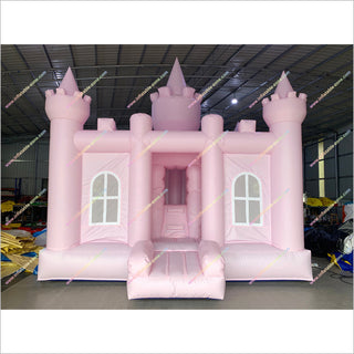 Pink Inflatable Castle Princess Birthday Party Rent Bounce House With Slide Combo Jumpers For Sale