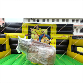 Rodeo Inflatable Bull Ride Arena Sports Bounce House Inflatable Mechanical Bull Riding Machine For Sale