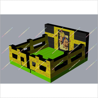 Rodeo Inflatable Bull Ride Arena Sports Bounce House Inflatable Mechanical Bull Riding Machine For Sale