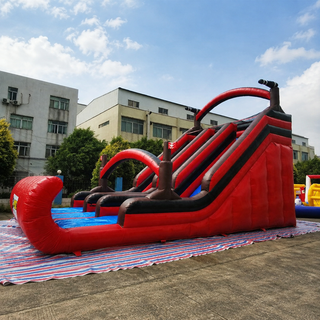 Ahoy, mateys! Set sail for backyard adventure with our Silk Printing Large Pirate Inflatable Slip Slide! Perfect for little buccaneers, this inflatable slide brings swashbuckling fun right to your doorstep. With vibrant silk printing and a thrilling design, it's the ultimate addition to any outdoor party or playtime. Let your kids' imaginations run wild as they slide into pirate-filled excitement!