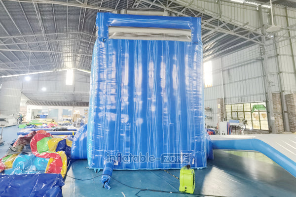 Marble Blue Single Lane Inflatable Slide Great Inflatable Dry Splash Slide For Indoor Playground Equipment