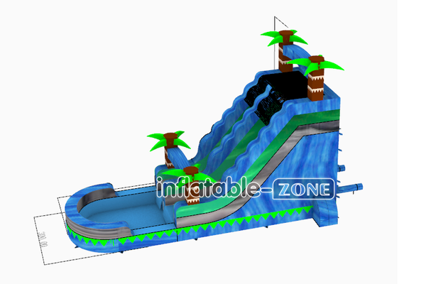 Inflatable-Zone Design Tropical Palm Tree Single Lane Inflatable Water Slide Commercial Water Slide For Pool
