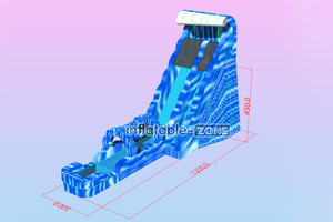 Inflatable-Zone Design Outdoor Blue Inflatable Single Lane Slip N Slide Giant Exciting Water Slide Inflatable For Pool