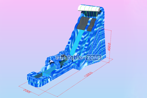 Inflatable-Zone Design Outdoor Blue Inflatable Single Lane Slip N Slide Giant Exciting Water Slide Inflatable For Pool
