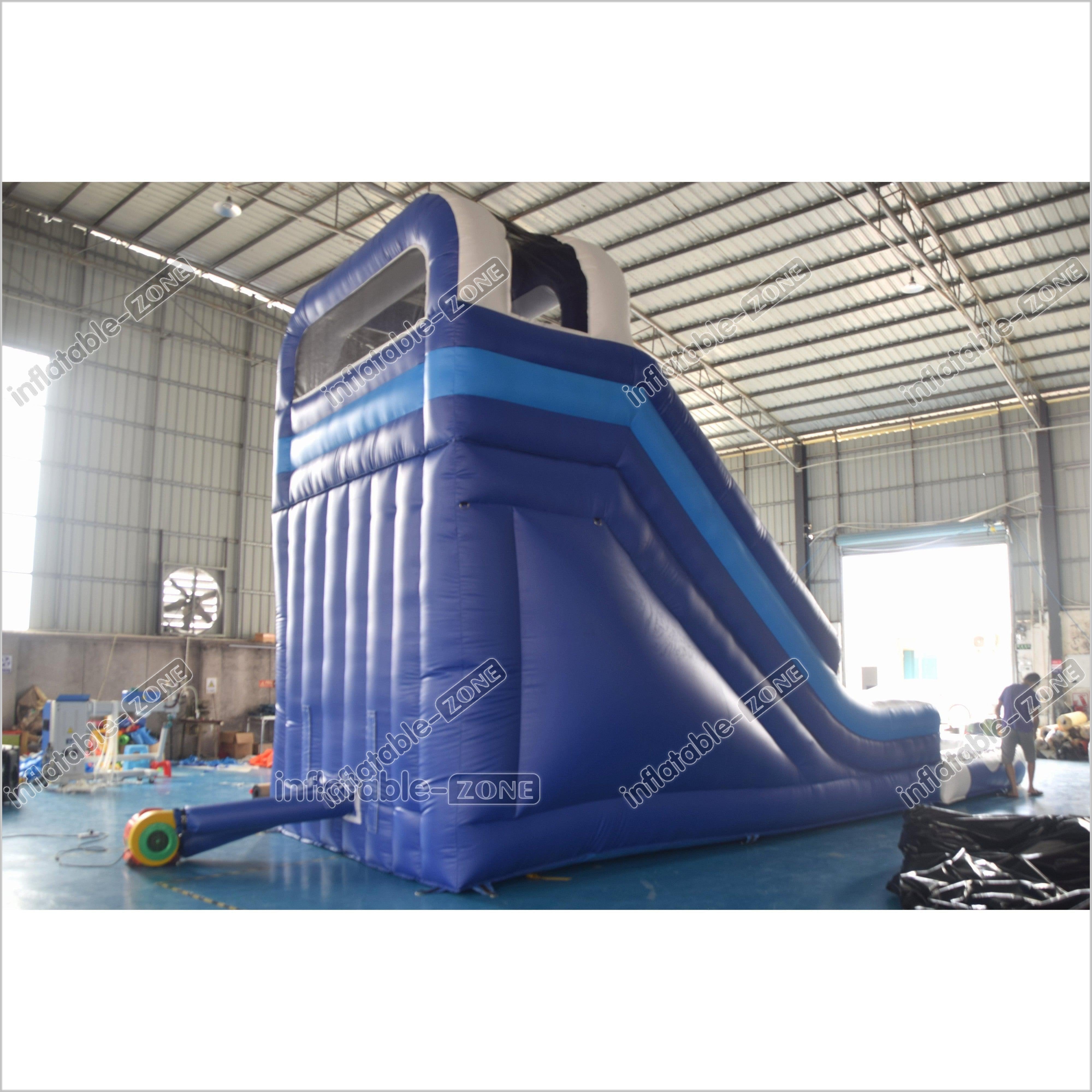 Large Commercial Single Lane Waterslide Blue And White Inflatable Wate ...