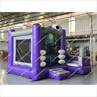 Skeleton Inflatable Haunted House With Slide Halloween Spooky Party Bouncy Castle Slide Combo For Sale