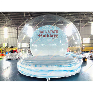 Large Inflatable Snow Globe Clear Bubble Bounce House Transparent Photo Booth Snow Globe Inflatable For Christmas