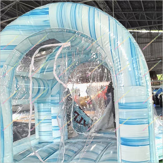 Large Inflatable Snow Globe Clear Bubble Bounce House Transparent Photo Booth Snow Globe Inflatable For Christmas