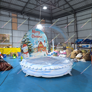 Create a winter wonderland with the Snowman Snow Globes Inflatable Tent! This transparent Christmas dome is perfect for camping, festive photo ops, or holiday displays. Durable, easy to set up, and spacious, it’s a unique centerpiece that adds charm and magic to any celebration.
