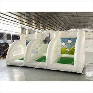 Commercial Sport Large Inflatable Football Challenge Basketball Shooting Hoop Soccer Games For Fun