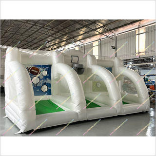 Commercial Sport Large Inflatable Football Challenge Basketball Shooting Hoop Soccer Games For Fun