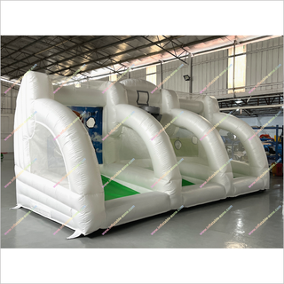 Commercial Sport Large Inflatable Football Challenge Basketball Shooting Hoop Soccer Games For Fun