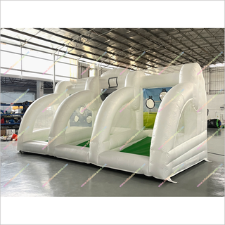 Commercial Sport Large Inflatable Football Challenge Basketball Shooting Hoop Soccer Games For Fun