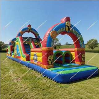 Spartan Theme Inflatable Assault Courses Near Me Inflatable Climb And Slide Moon Bounce Obstacle Course Rental