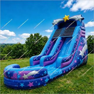 Star Theme Party Inflatable Waterslide Cheap Outdoor Garden Fun Inflatable Water Slide With Pool For Kids
