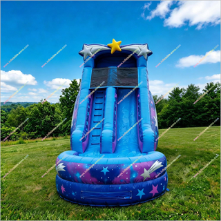 Star Theme Party Inflatable Waterslide Cheap Outdoor Garden Fun Inflatable Water Slide With Pool For Kids