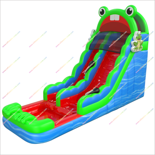 Frog-Themed Summer Inflatable Water Slides Jump Into Fun Inflatables Bounce House Water Slide Pool