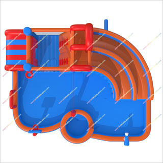 Sunny And Fun Inflatable Water Park Wet Combo Bounce House Inflatable Double Slide With Pool