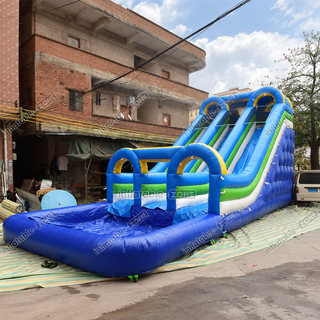 Make every day a splash with the Sunny and Fun Double Water Slide! This giant commercial inflatable bouncy slide features two thrilling lanes and a refreshing pool, perfect for keeping children entertained for hours. Ideal for parties, events, or backyard fun, it’s durable, easy to set up, and ensures endless sunny days filled with laughter and excitement!