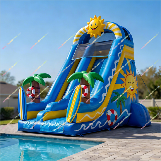 Sunshine Bounce N Slide Inflatable Jumping Slide Sun-Themed Party Infl