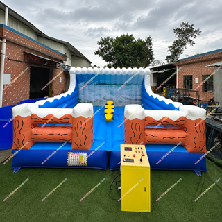 Ride the waves with our Mechanical Surf Machine! Perfect for outdoor fun parks and events near you, this inflatable wave surfboard simulator offers thrilling action and safe fun for all ages. Great for parties, rentals, and beach-themed events—make a splash with this ultimate surfing game experience!