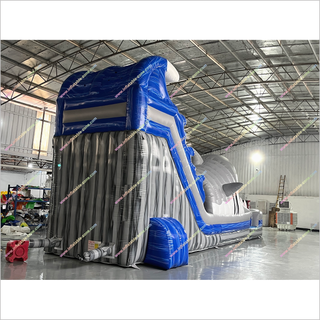 Tall Inflatable Water Slide Rental Shark Pool Indoor Soft Play Equipment Shark Slip And Slide Swimming Pool - Inflatable-Zone