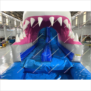 Tall Inflatable Water Slide Rental Shark Pool Indoor Soft Play Equipment Shark Slip And Slide Swimming Pool - Inflatable-Zone