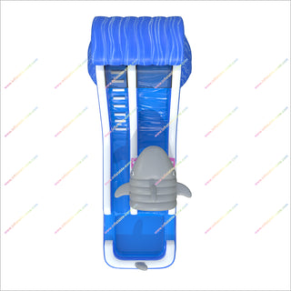Tall Water Slide Inflatable Shark Themed Birthday Party Inflatable Waterslide Splash Pool For Outdoor Events