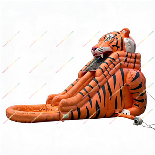 Large Commercial Tiger-Themed Inflatable Water Slides For Rent Inflatable Tiger Head Big Water Slide With Pool