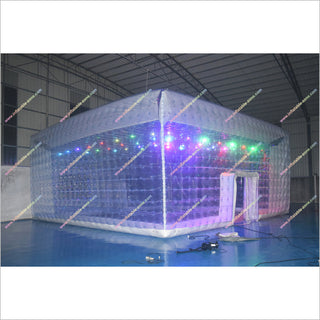 inflatable transparent tent Inflatable Bubble House Rental Blow Up Marquee Transparent Inflatable Tent Cubic Structure With Led Lighting