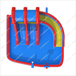 Triple Inflatable Water Slide Backyard Party Fun Giant Inflatable Water Park Triple Water Slide With Splash Pool
