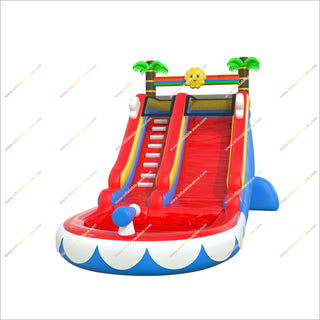 Tropical Paradise Water Slide Inflatable Garden Games Inflatable Slide For Above Ground Pool