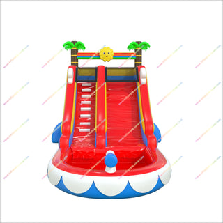 Tropical Paradise Water Slide Inflatable Garden Games Inflatable Slide For Above Ground Pool