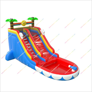 Tropical Paradise Water Slide Inflatable Garden Games Inflatable Slide For Above Ground Pool