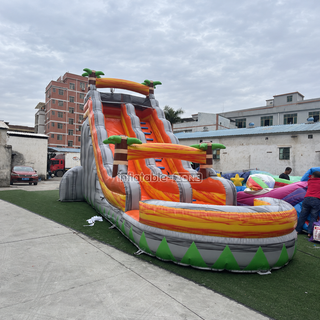 Bring the tropical vibes to your backyard with our Tropical Inflatable Water Slide! This Large Commercial Lava Water Slide features a splash pool for endless summer fun. Perfect for outdoor parties or family gatherings, it promises hours of thrilling entertainment. Get ready to slide into excitement and make a splash this summer!
