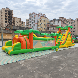 Bring vibrant excitement to your event with our Tropical Obstacle Course Jumper! This inflatable fun run features a lively tropical theme, combining an assault course with a bouncy castle for endless fun. Perfect for rentals, it’s ideal for parties and gatherings, offering both challenging obstacles and playful bouncing. Durable and easy to set up, this inflatable is also available for purchase, making it a fantastic addition to any event.