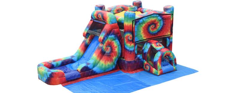 Inflatable Tie Dye Bounce Slide Combo for sale