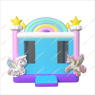 3D Unicorn Inflatable Bounce House Birthday Party Rainbow With Star Jumping Castle Hire Near Me